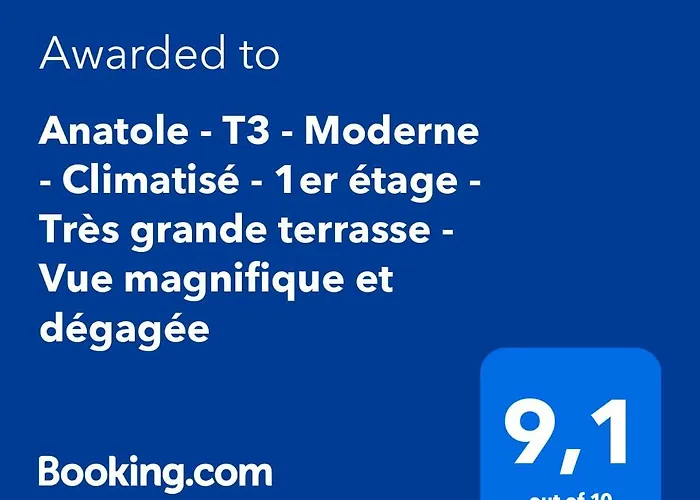 Anatole - T3 - Moderne - Climatisé - 1er étage - Très grande terrasse - Vue magnifique et dégagée